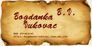 Bogdanka Vukovac vizit kartica